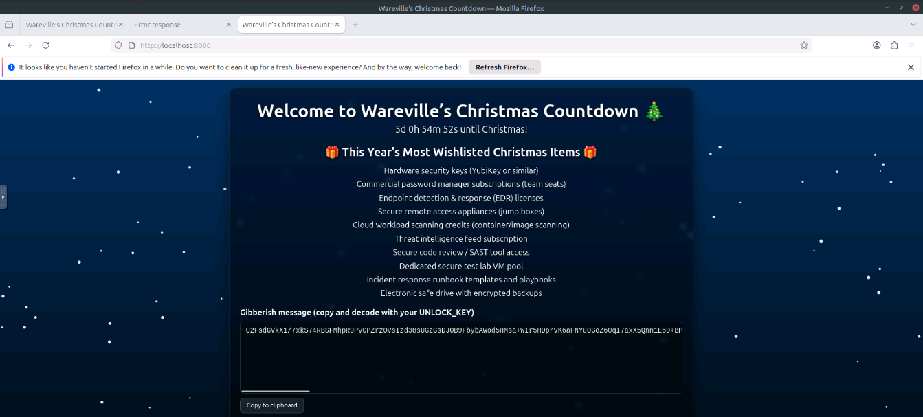 Web Server Ciphertext Output