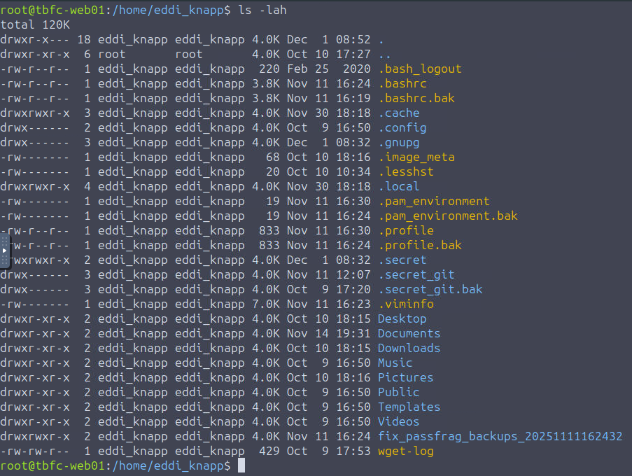 Switching to User Eddi Knapp